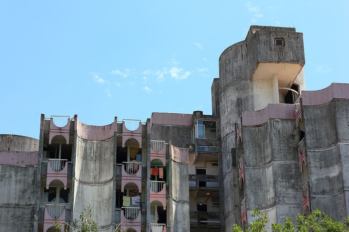 黑山，波德戈里察，学生，公寓，建筑，混凝土，建筑，旧