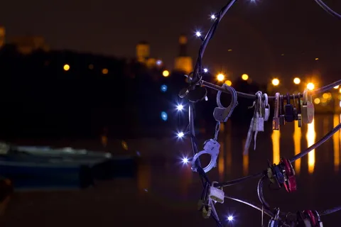 轻松，街道，夜晚，湖泊，码头，灯光，照明，夜晚