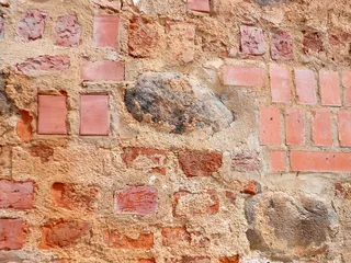 老化、背景、堵塞、破裂、砖、砖墙、裂缝、损坏