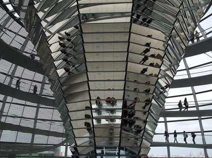 国会大厦、柏林、德国、联邦议院、玻璃、钢铁、现代、建筑