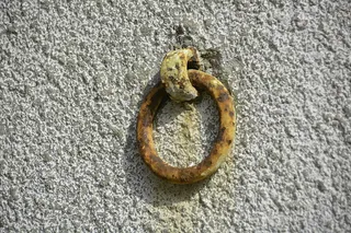 戒指，金属，铁，墙壁，铁圈，生锈，旧，生锈