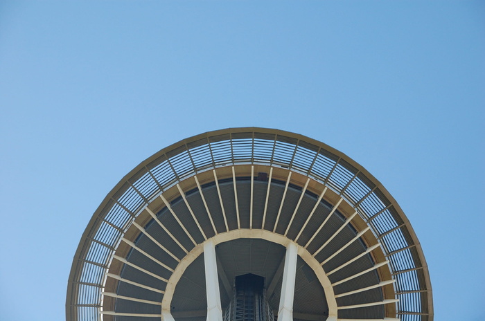 西雅图，建筑，透视，建筑，蓝色，晴朗的天空，建筑结构，天空