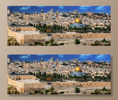 白天的城市景观，耶路撒冷，以色列，老城，犹太区，墙，墙，岩庙