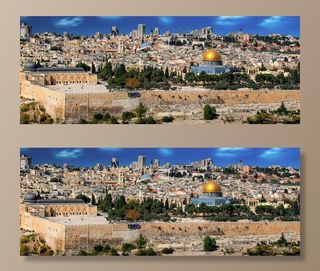 白天的城市景观，耶路撒冷，以色列，老城，犹太区，墙，墙，岩庙