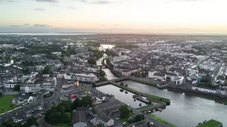 城镇，城市，水，科里布，河流，大西洋，夏天，日出