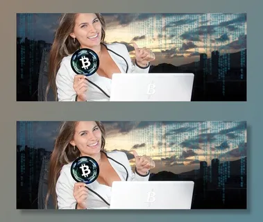 比特币，加密货币，货币，区块链，女性，女商人，拇指，高