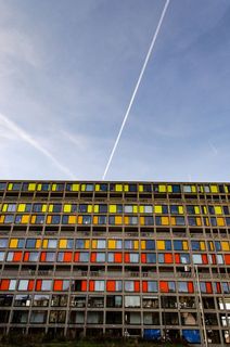 英国谢菲尔德，公园山公寓，建筑，公园山，建筑，残暴，多彩