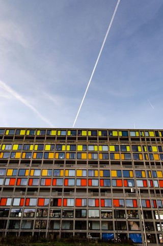 英国谢菲尔德，公园山公寓，建筑，公园山，建筑，残暴，多彩