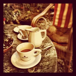 白色，陶瓷，茶，套装，顶部，灰色，大理石桌子，茶具