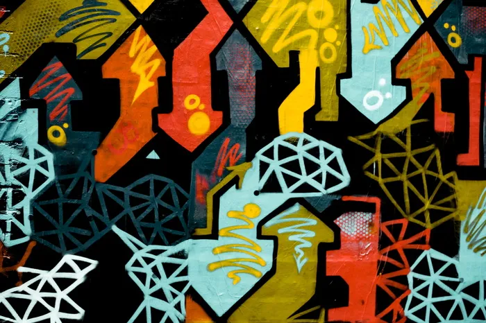 抽象画，五彩，涂鸦墙漆，红，蓝，黑，抽象，背景，图案