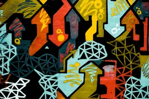 抽象画，五彩，涂鸦墙漆，红，蓝，黑，抽象，背景，图案