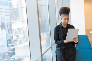 女性、工作、平板电脑、pc、ipad、电脑、触摸屏、商务