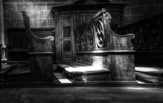 木材、黑白、教堂、椅子、单色、宗教、神圣、建筑