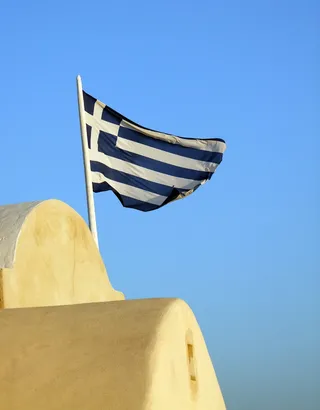 国旗，蓝色，白色，希腊，飘动，吹，爱国主义，天空