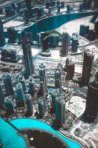 混凝土建筑物的空中拍摄