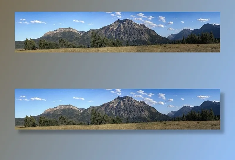 蓝白色天空下的褐山