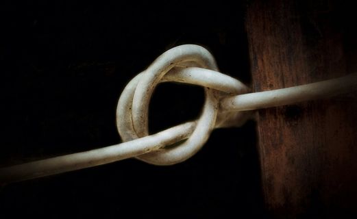 绳索、情节、节点、工作室快照、黑色背景、特写、室内、单个对象