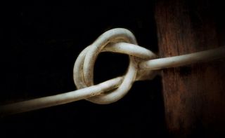 绳索、情节、节点、工作室快照、黑色背景、特写、室内、单个对象