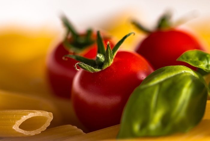 选择性、聚焦摄影、红色、番茄、意大利面、面条、潘恩、dine