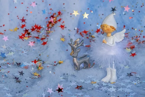 天使，人物，翅膀，帽子，星星，天使人物，天堂，闪耀