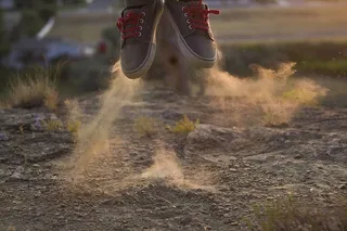 模糊，特写，灰尘，焦点，草地，地面，漂浮，沙子