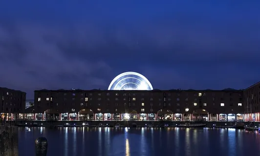 灯光、城市、黎明、日落、阿尔伯特码头、建筑、桥梁、建筑