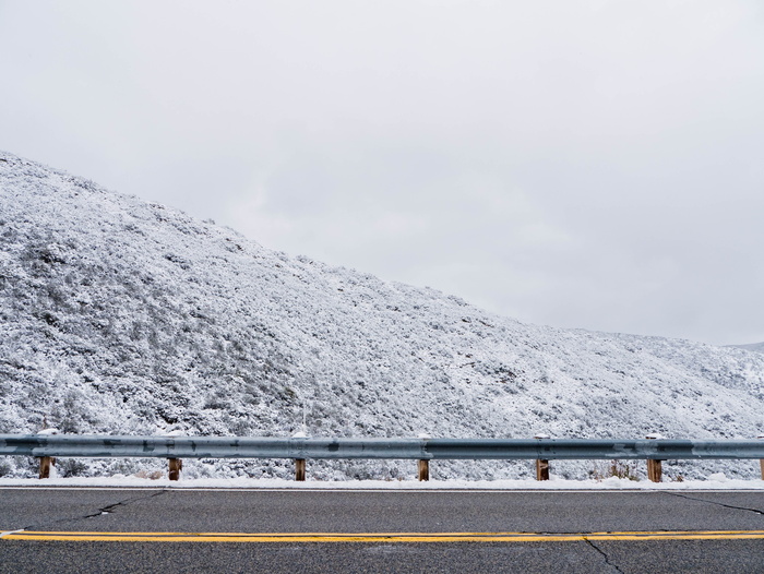 风景照片，柏油路，前面，阿尔卑斯山，照片，雪，山，雪