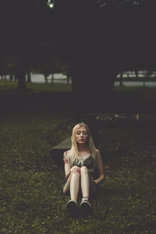 成人、美丽、专注、黑暗、黎明、穿着、享受、时尚