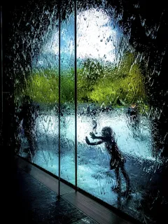 人,后面,玻璃墙画,人,女孩,孩子,孩子,水 人,后面,玻璃墙画,人,女孩,孩子,孩子,水