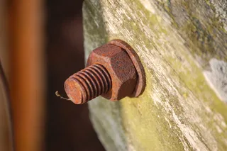 螺钉，不锈钢，艾伦，旧，母，木材，风化，金属