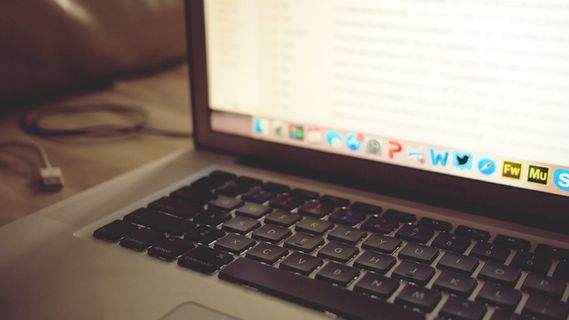 macbook, 笔记本电脑, 计算机, 键盘, 技术, 业务, 工作, 办公室