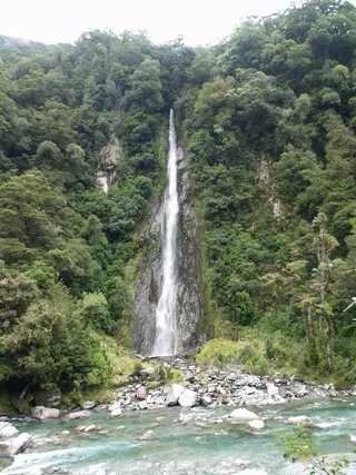 新西兰，哈斯特，水，自然之美，瀑布，植物，风景-自然，运动