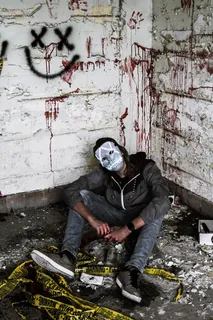 美国底特律面具万圣节十月血腥被遗弃