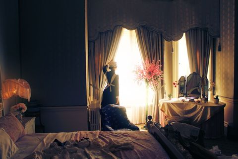 女佣、房间、老房子、庄园、室内、空间、建筑、休息室