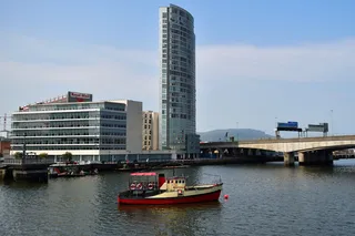 贝尔法斯特，建筑，卡特，摩天大楼，建筑外观，河流，摩天大楼，水