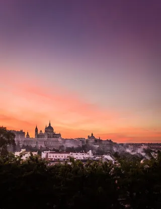 阿尔穆德纳, 景观, 黎明, 天空, 马德里, 垂直, 纪念碑, 建筑外观