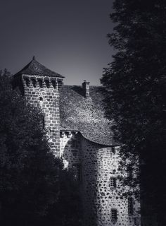 法国、奥拉杜尔、罗切斯布伦城堡、中世纪、中年、黑白、黑白、bandw