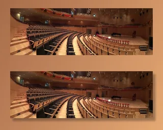 建筑，建筑，钢琴，房间，礼堂，椅子，室内，全景