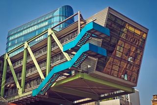 建筑，现代，建筑，摩天大楼，玻璃，住宅，立面，抽象