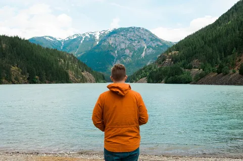 美国，北喀斯喀特国家公园，盖伊，池塘，水，山，喀斯喀特，冒险