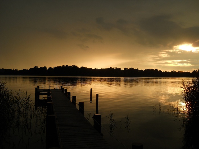 chiemsee，日落，abendstimmung，天空，夜空，水，太阳，照明