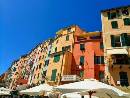 portovenere、彩色房屋、露台、大海、林荫大道、cinque terre、ligurie、la spezia