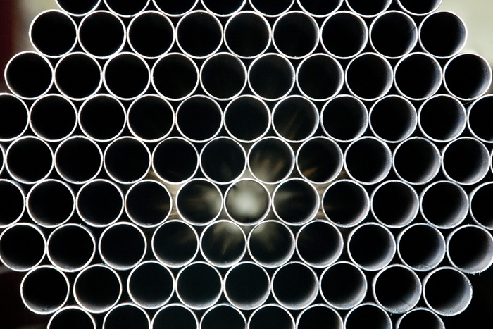 钢材、材料、仓库、季节、美元、圆、管、图案