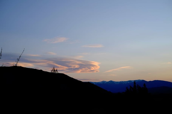 山，白天，自然，山，天空，云，剪影