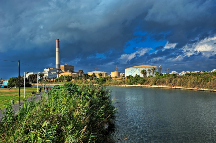 发电站, 海, 河, 工业, 建筑结构, 建筑, 天空, 工厂