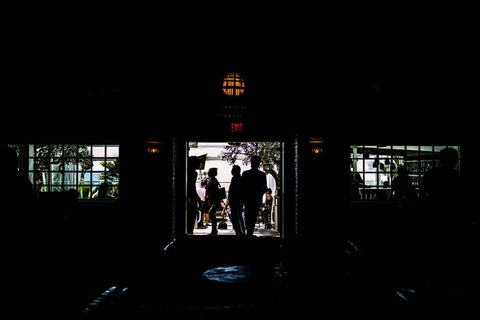 人, 人类, 行人, 轮廓, 美国, 亨廷顿海滩, ca, 平房, 灯光