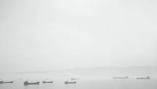 轮廓、船、身体、水、黑、白、灰、天空