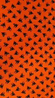 橙色，背景，猫印花纺织品，猫，万圣节，假日，设计，恐怖