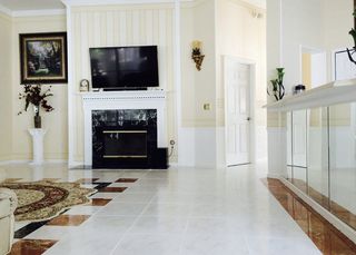 黑色、平板、屏幕电视、家庭、住宅、设计、室内、豪华、家庭