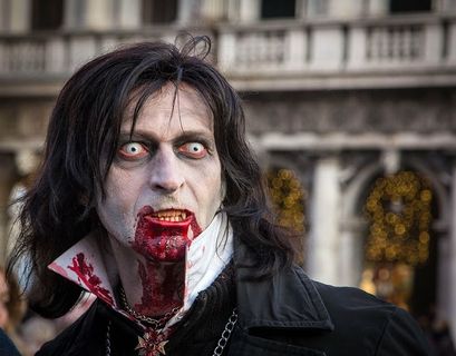 吸血鬼角色扮演，威尼斯，吸血鬼，面具，狂欢节，威尼斯人